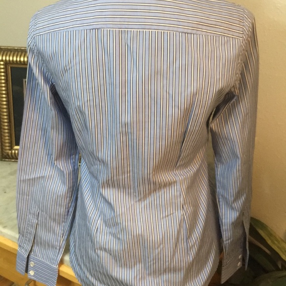 New Theory Career Stripe Button Front Long Sleeve! - Picture 5 of 8